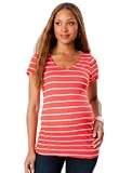 A Pea in the Pod Collection: Splendid Short Sleeve V-neck Striped Maternity T Shirt