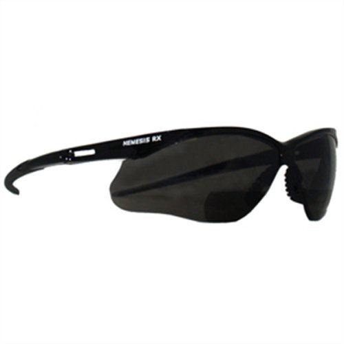 Reading Safety Glasses, Nemesis RX, Black Frame/Smoke Lens, +2.5: Safety Glasses With Readers