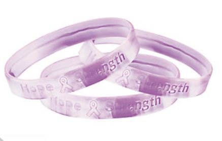 4 Purple Ribbon Camouflage Silicone Bracelets