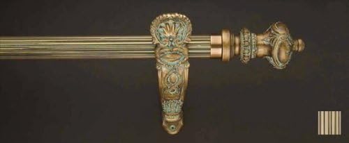 WinarT USA 8.1190.45.29.120 Palas 1190 Curtain Rod Set - 1.75 in. - Lacquered Black/Gold - 48 in.