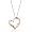 10k Rose Gold Diamond 3-Stone Heart Pendant w/ White Gold Chain (1/10 cttw, I-J Color, I2-I3 Clarity)