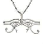 EYE OF HORUS Pendant in Sterling Silver on a 20" Round Box Chain, #7802