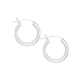 Sterling Silver 2 x 16 MM Hoop Earrings