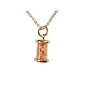 14k Gold Plate Cylindrical Mustard Seed Pendant. 18" Gold Plate Chain. Size