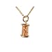 14k Gold Plate Cylindrical Mustard Seed Pendant. 18" Gold Plate Chain. Size