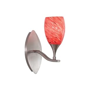 Kenroy Home 44302BS-LAVA Medici 1-Light Wall Sconce with Lava Blown Glass, Brushed Steel by Kenroy Home