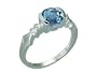 1.75 Carats Round Genuine London Blue Topaz Sterling Silver Ring