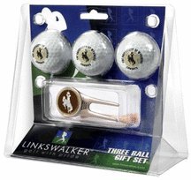 Wyoming Cowboys 3 Golf Ball Gift Pack With Cap Tool