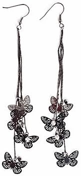 Butterfly Pendant Earrings Black