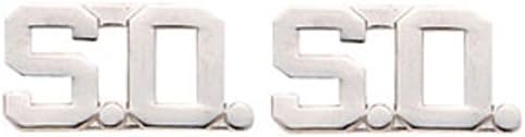 Security Guard Officer SO S.O. Uniform Shirt Jacket Silver Collar Pins PAIR