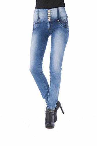 (マコンド) Macond ハイウエストデニム・美脚スキニージーンズ mac-2133 インディゴ