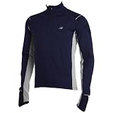 NEW BALANCE Semi-Fitted Knitted 1/2 Zip Long Sleeve Men's Thermal Top , XL, NINE IRON