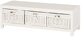 New England White Low 3 Basket Bench