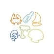 Silly Bandz Beach Shapes UV Activated Rubber Bands 24/pk