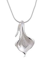 VINANI brand Germany 925 Sterling Silver Women Pendant Calla Lily shiny with Snake Chain Necklace Flower ABS-S