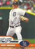 Jeremy Bonderman, Detroit Tigers, 2003 Donruss Autographed Card
