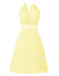 Chiffon Halter One Shoulder Sweetheart Lace Homecoming Dress/Bridesmaid Dress/Prom Dress/Party Dress 