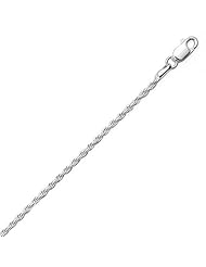 Sterling Silver 30 Inch 2mm Diamond Cut Rope Chain Necklace