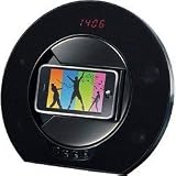 Sylvania SIP286 Rotating Speakerphone Docking Station with Clock for iPhone/iPod (Black)
