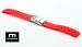 22mm Red MODENA Presidential / Oyster style rubber watch band with Flip-Lock Deployant Buckle