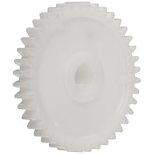 Plastic PowerDrive 10M040B8 Polyoxymethylene Spur Gear, 20 Degree Pressure Angle, 40 Teeth x 8mm Bore x 40mm Pitch Diameter 1,0 Module