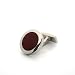 Classic Rounds-Burgundy / Base metal cufflinks with red opaque enamel insert, Palladium Plated