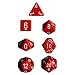 Polyhedral 7-Die Opaque Dice Set - Red with White