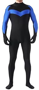 Seeksmile Unisex Nightwing Bodysuits Lycra Spandex Zentai Halloween Party Costume (Large, Black)