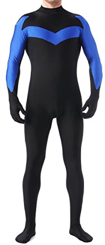 Seeksmile Unisex Nightwing Bodysuits Lycra Spandex Zentai Halloween Party Costume