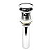 Luxier DS02-TC 1-5/8 in. Brass Bathroom and Vessel Sink Push Pop-Up Drain Stopper with Overflow in Chrome