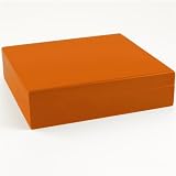 Travel Matte Orange Cigar Humidor + Humidifier 15-20 Ct