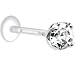 16 Gauge 3/8 Clear CZ Round Bioplast Tragus Labret Monroe