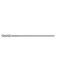 14k Solid White Gold Gourmette Chain Necklace 2mm 18"