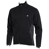 NEW BALANCE Semi-Fitted Men's Wind Jacket , L, BLACK