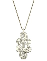 Yummi Glass Silver-Painted Murano Glass Swirl Pendant Necklace