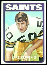 1972 Topps Regular (Football) Card# 164 Jake Kupp of the New Orleans Saints VGX Condition