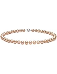 HinsonGayle AAA Gem Collection 9.0-9.5mm Naturally Pink Cultured Pearl Necklace (14k White Gold, 18")