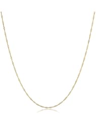 Klassics 10k Yellow Gold 1.15mm Solid Singapore Chain Necklace
