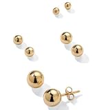 4-Pair 14k Ball Earring Set