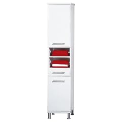 Germania 4104-77 Hochschrank "Jessica", 1 Schub, 2 T�ren dahinter je 1 Einlegeboden, 2 Regalf�cher, wei� / wei� Hochglanz