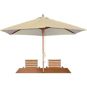Garden / Patio Cream Round - 3m Pulley Parasol / Sun Visor Umbrella - stylish and durable furniture for your garden