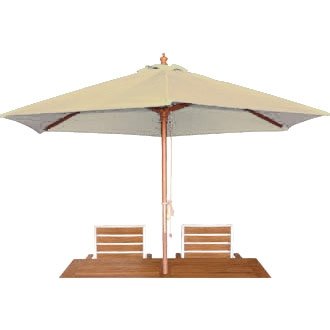 Garden / Patio Cream Round - 3m Pulley Parasol 