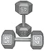 Pair 45 Lb. Cast Iron Hex Dumbbells