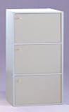 3-shelf Cabinets with Doors in White Color