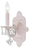 Crystorama 5201-BH-CLEAR Paris Flea Market Collection 1-Light Wall Sconce, Blush Finish with Clear Murano Beads