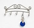 metal wall mount Scroll Satin Nickel Key Rack hook NEW