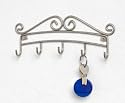 metal wall mount Scroll Satin Nickel Key Rack hook NEW