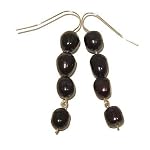 Pearl Earrings 06 Dangle Black Silver Crown Chakra Sincerity Crystal Healing Gemstone 2