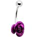 SINGLE Violet ROSE Belly Button Ring