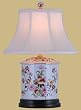 Unique Asian Design Lighting - 19" Porcelain Oval Jar Oriental Style Fine Table Lamp